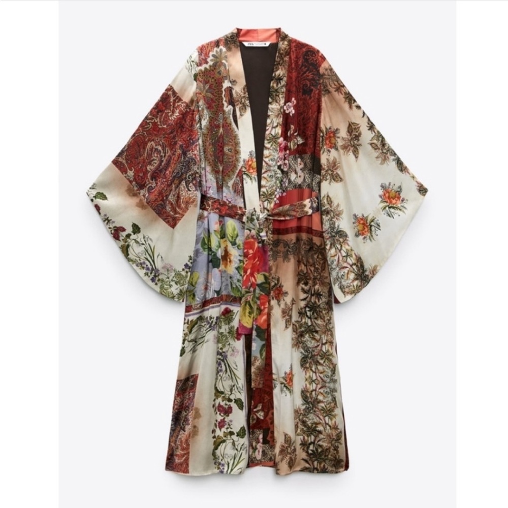 Zara patch print kimono